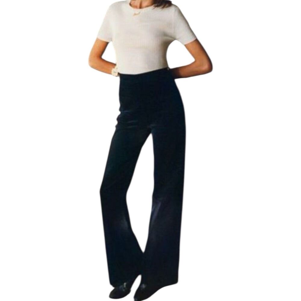 Alexa Chung x AG Jeans Corduroy Pants Womens 27 Navy Blue High Rise Bootcut NEW